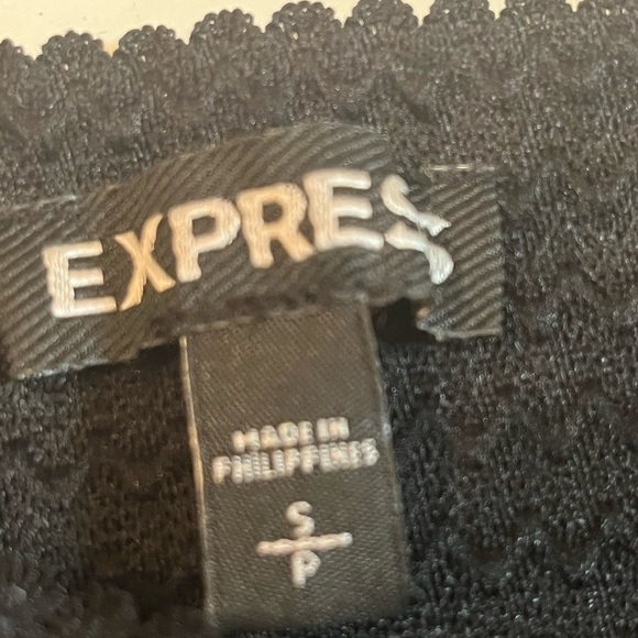 Express Strapless Crop Top Sz S Black Zip Back - Picture 7 of 10